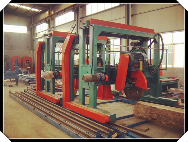 Wood Double Saw Blade Electric Portable Sawmill in China