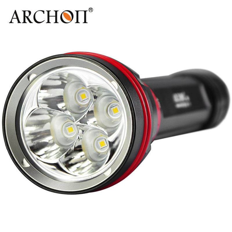 Rechargeable Aluminum Alloy LED Diving Light with 4*CREE XP- L LED 4000lumens