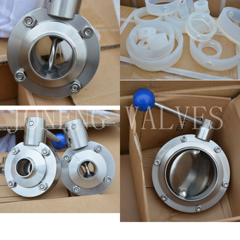 Stainless Steel Food Processing Manual Welded Butterfly Valve (JN-BV2008)