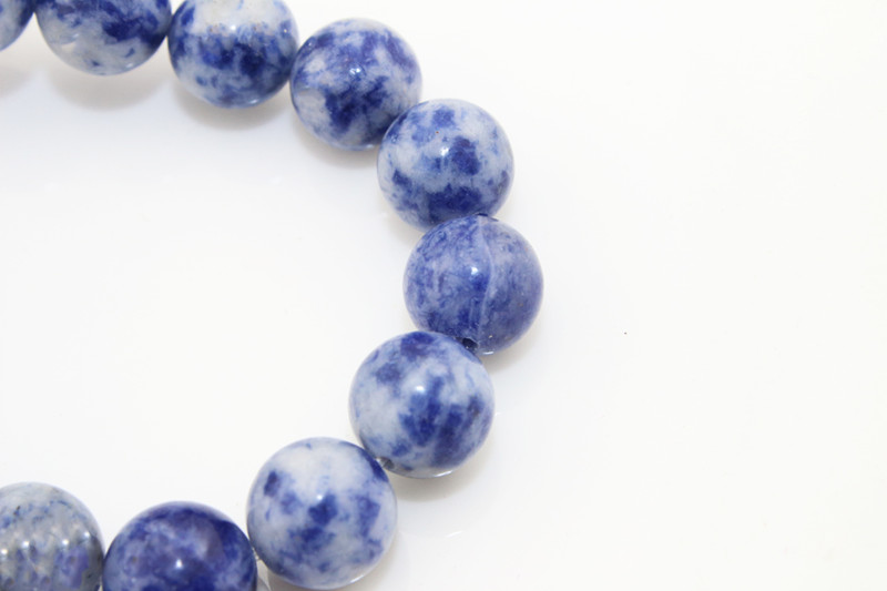 Semi Precious Natural Stone Loose Beads Round 4-12mm White and Blue Loose Gemstone for Sale