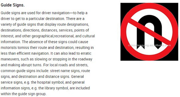 Special Design Widely Used for Traffic List of Road Signs