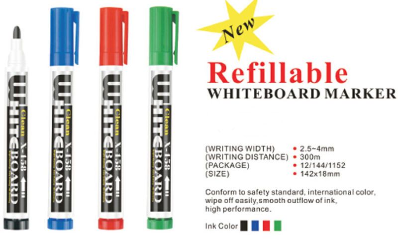 Refillable Ink Whiteboard Marker Pen