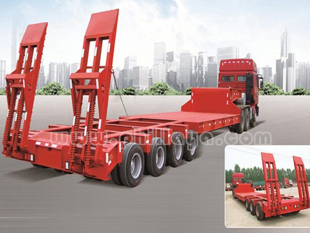 80ton-120ton 3lines 6axles Heavy Duty Truck Low Bed Semi Trailers