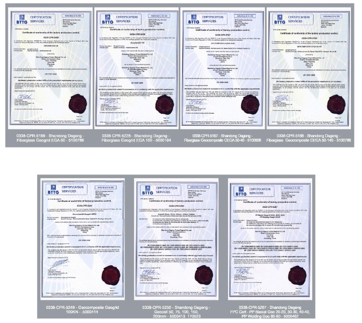 Geocomposite of Polyester Geogrid and Nonwoven Geotextile