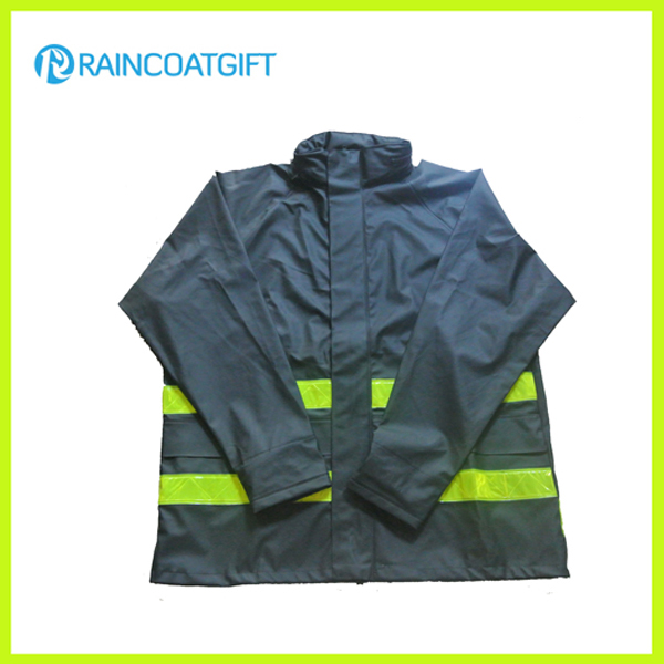 High Quality Men's Waterproof PVC/PU Raincoat and Pants Rpu-005