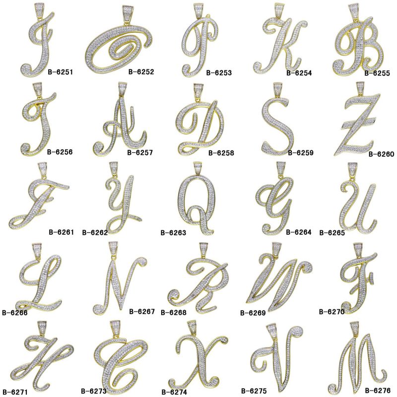 Imitation Jewelry Sterling Silver Letter Pendant