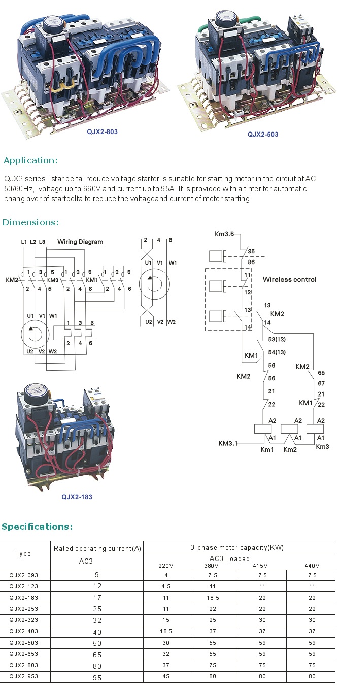Qjx2 Start-Delta Reduced Voltage Starter