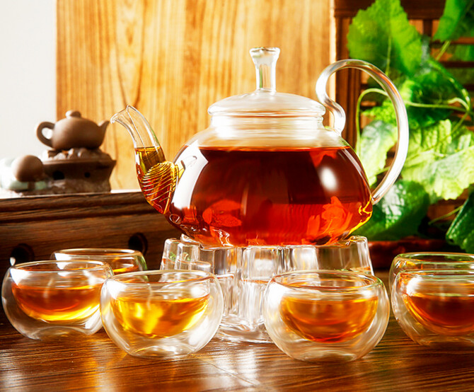 Beautiful Design Glass Tea Set Kitchenware Glass Pot with Filter