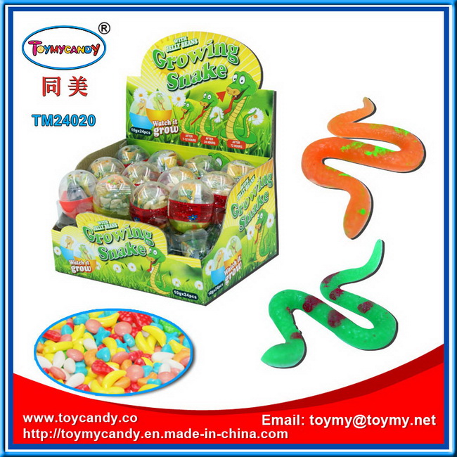 Growing Rubber Snake Toy with Candy