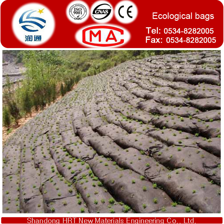 Geotextile Bag for Ecological Envriment 45cm*80cm USD0.55/Piece for Retaining Wall Engineering