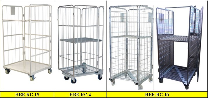 Warehouse Foldable Metal Roll Container Wire Cages