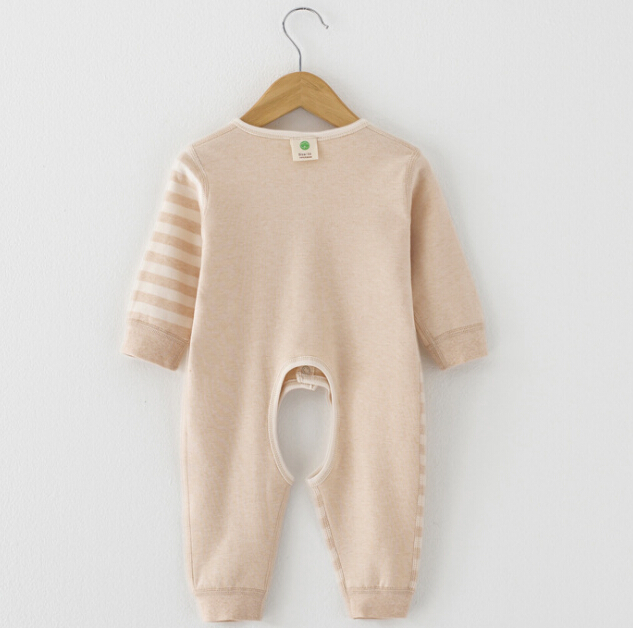 Colored Cotton Long Sleeves Baby Romper