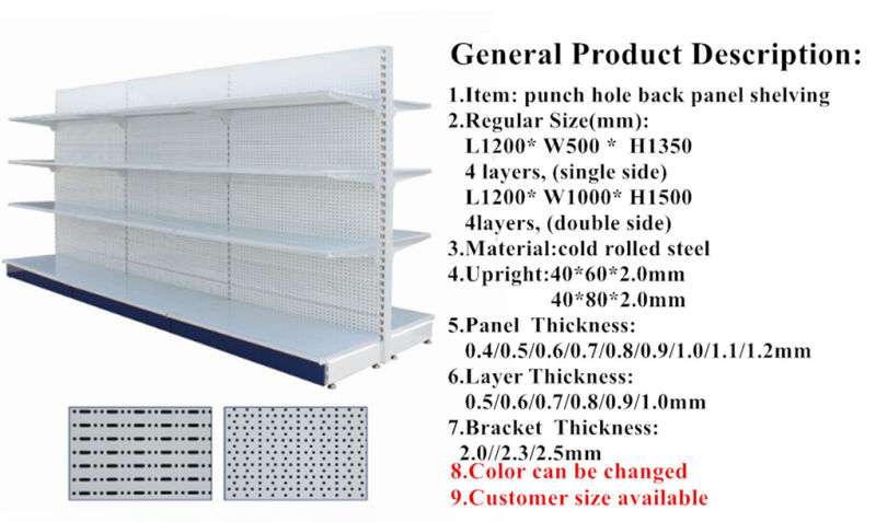 Hot Sale! Cold Rolled Steel Supermarket Shelf/Supermarket Shelving System/Display Rack