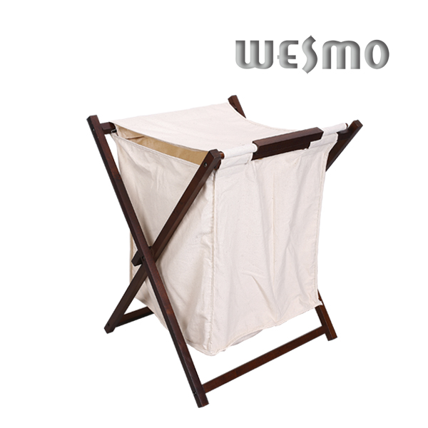 Rubber Wood Laundry Bathroom Accessories Basket (WWR0501B)