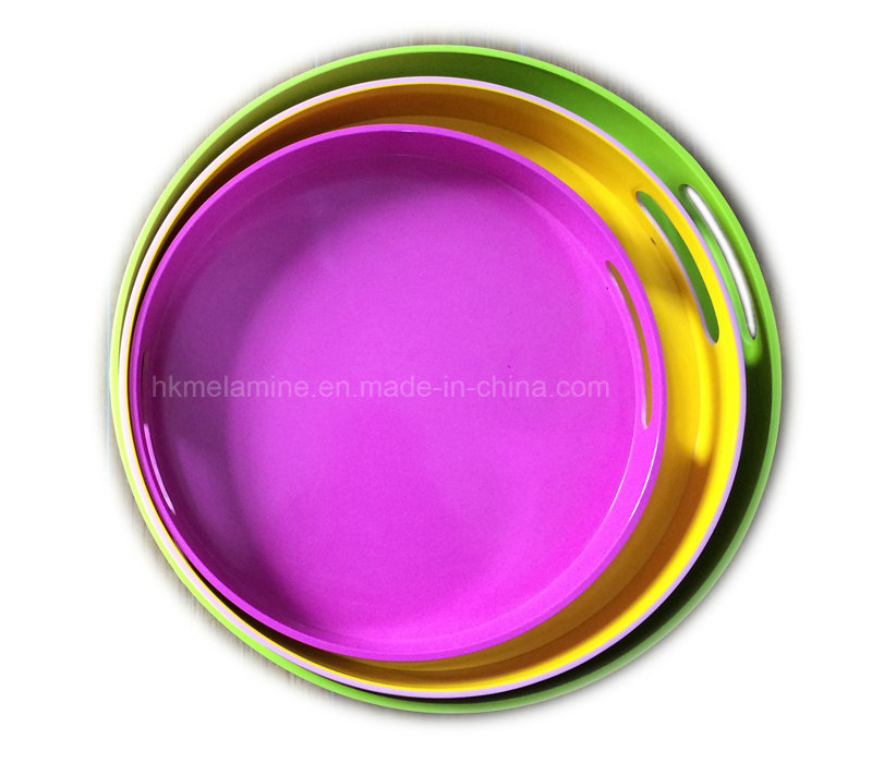 Round Melamine Tray with Handle (TR4961)