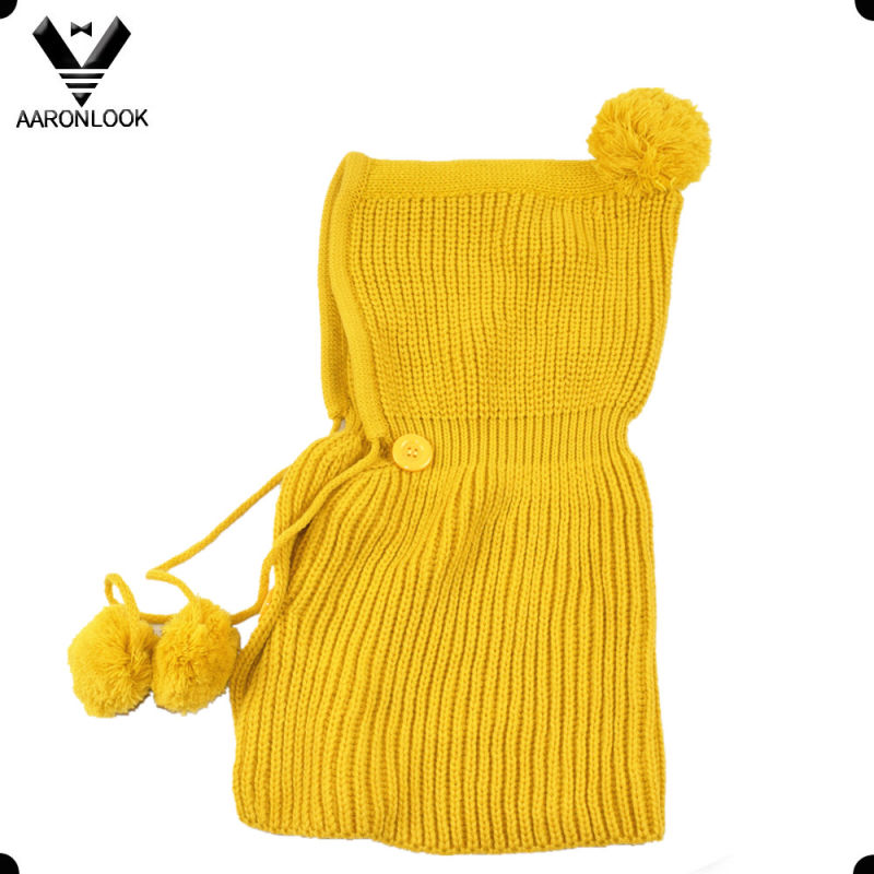 Kids Cute Winter Knitted Hood Scarf