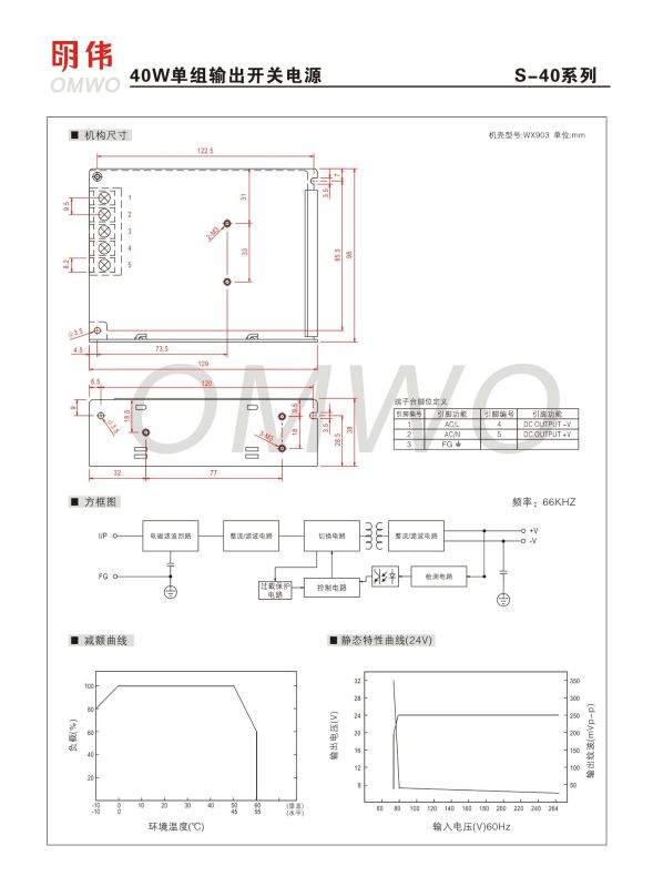 High Quality AC DC Single Output 40W LED Driver Power Supply