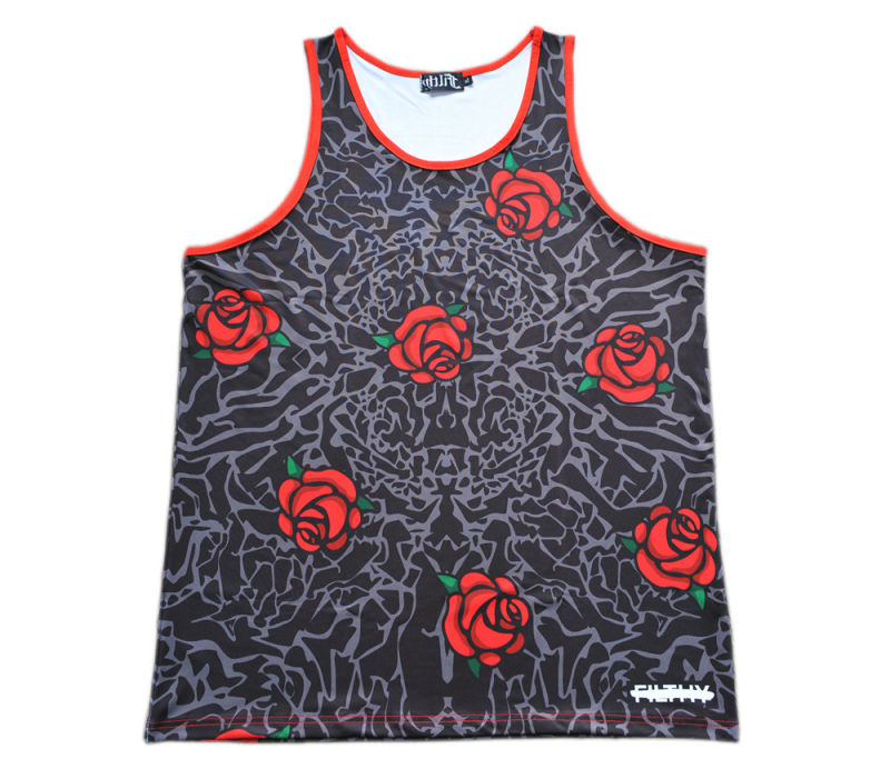 Customized Fashion Floral Pattern Printed Jersey Sport Vest (TT5006)