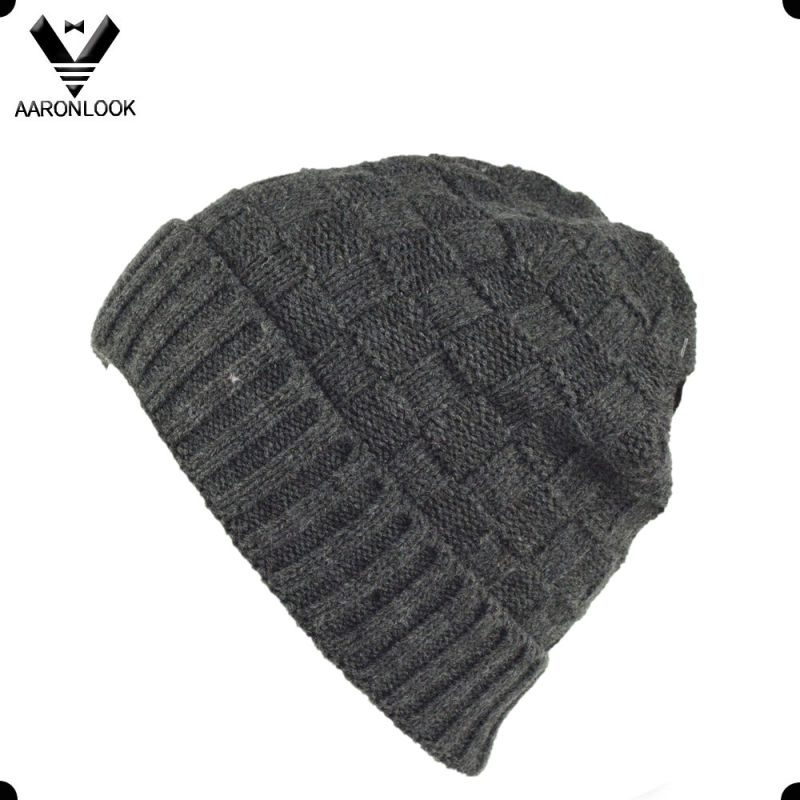 Men's Jacquard Cuff Knit Beanie with Brim