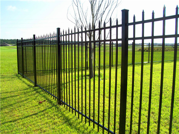 Black Color Steel Picket Fence Panel / Aluminum Fence