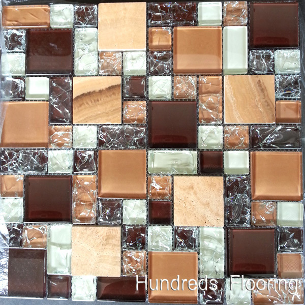 Cracked Mosaic, Mosaic Wall Tile, Crystal Glass Mosaic (HGM282)