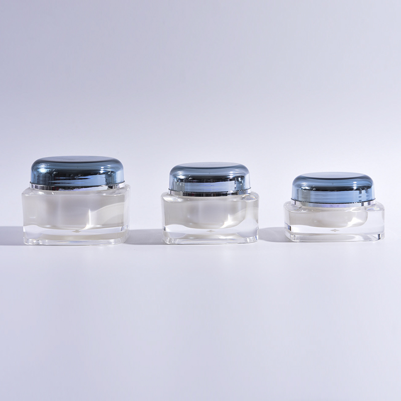 Square Plastic Acrylic Lotion Bottle with Jars (EF-C19)