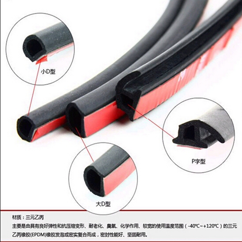 Soundproof Rubber Door Seal with 3m Adhesive Tape