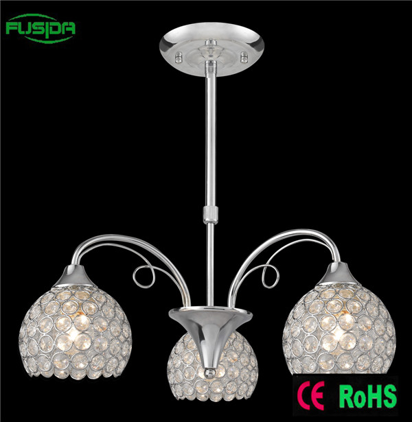 New Design 3 Lamps Crystal Chandelier Pendant Lighting for Hotel Decotive