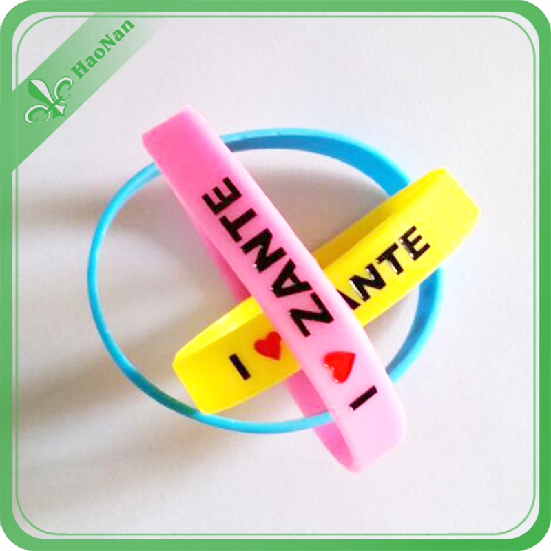 Manufacturer Supplies Colorful Printrd Silicone Wristband Bracelet