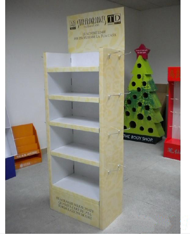 Corrugated Paper Floor Display Shelf, Pop Display Stands