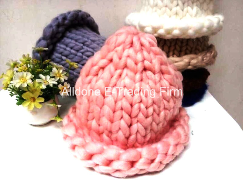 Korean Lovely Ladies Hand Knitted Cable Wool Cap Hat Beanie