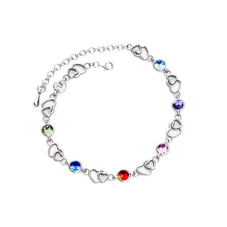 Destiny Jewellery Crystal From Swarovski Colorful Heart Bracelet