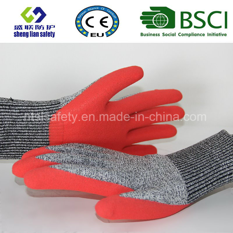 Cut Resistant Safety Work Glove with Sandy Nitrile Coated Safety Gloves