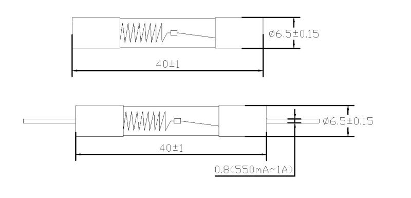 Microwave Oven Fuse Glass Tube Fast-Acting Rated Voltage 5kV