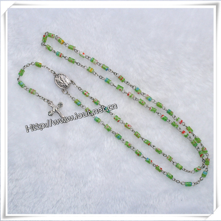 Colours Religious 8mm Plastic Beads Rosary (IO-cr235)