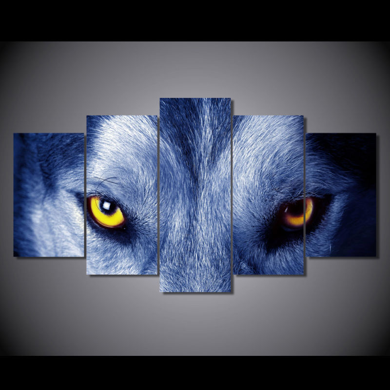 HD Printed Wolf Eyes Group Painting Canvas Print Room Decor Print Poster Picture Canvas Mc-016