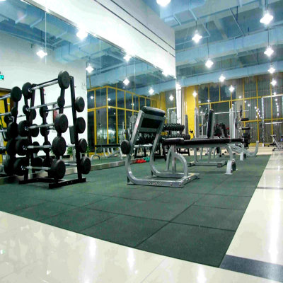 25mm Thickness Square Rubber Floor Tiles Interlocking Gym Matting