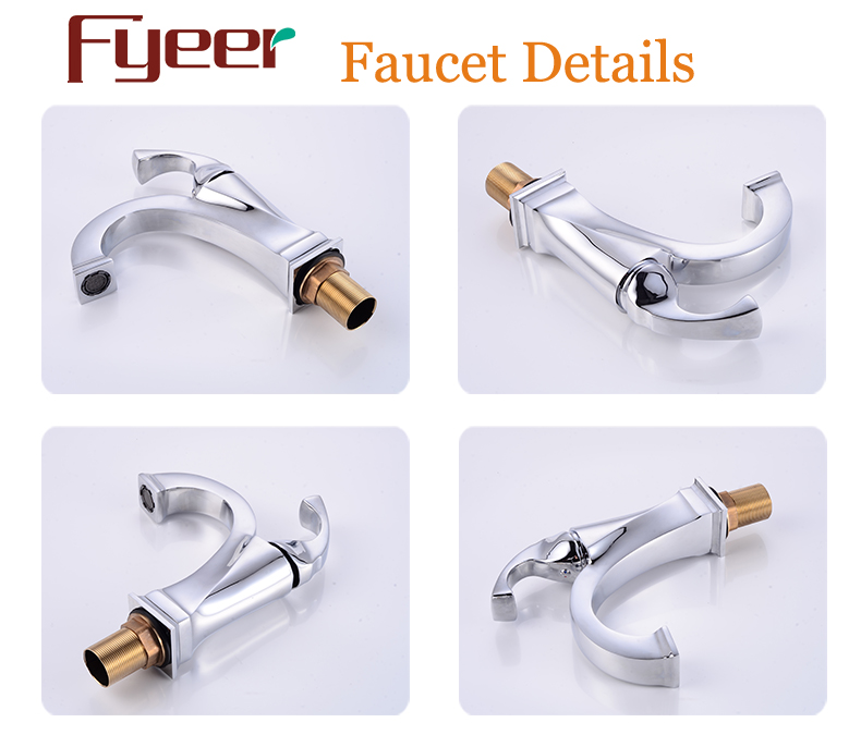 Fyeer Vintage Style Brass Faucet Wash Basin Mixer Tap