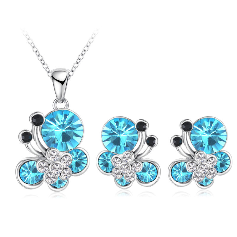 Cheap Crystal Butterfly Jewelry Sets 7colors (PCST0003-B)