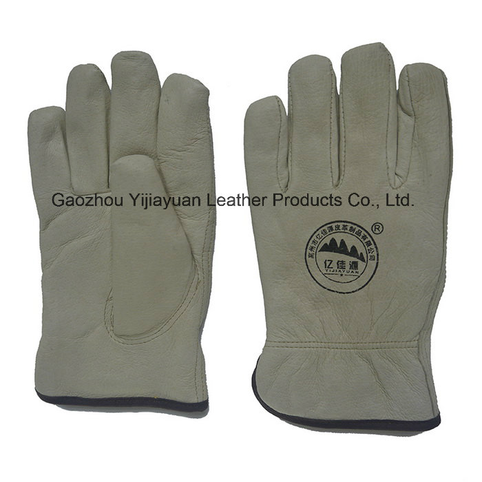 Pig Skin Full Lining Warmer Winter Working Driving Gloves for Drivers