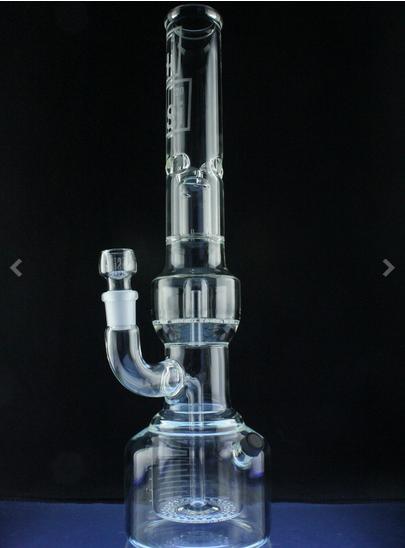 Double Geyser Perc Beaker Base Glass Smoking Water Pipe (ES-GB-555)