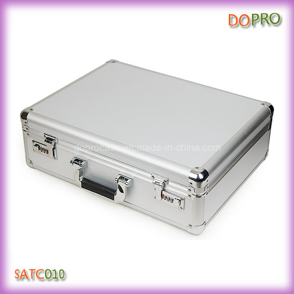 Silver ABS Handle Custom Aluminum Briefcase with Combination Lock (SATC010)