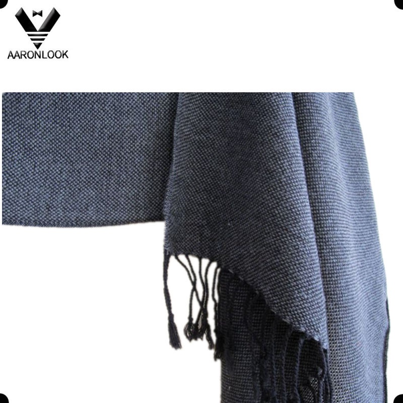 Men's Acrylic Checked Scarf Wrap with Fringes