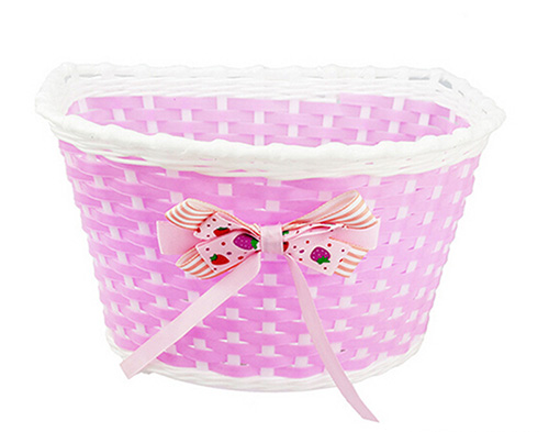 Colorful Bowknot Bicycle Front Basket for Kids Bike (HBK-177)