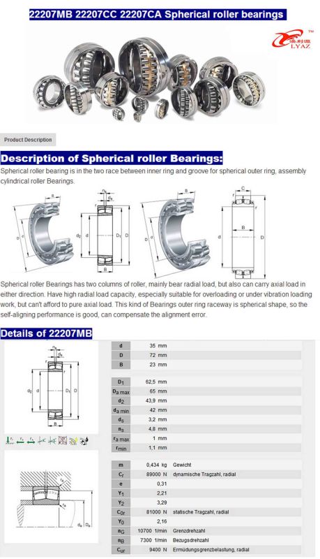 22207MB Spherical Roller Bearing