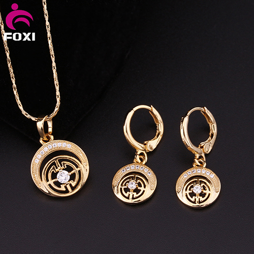 Wholesale Copper Gold Plated Fashion Wedding Jewelry Set