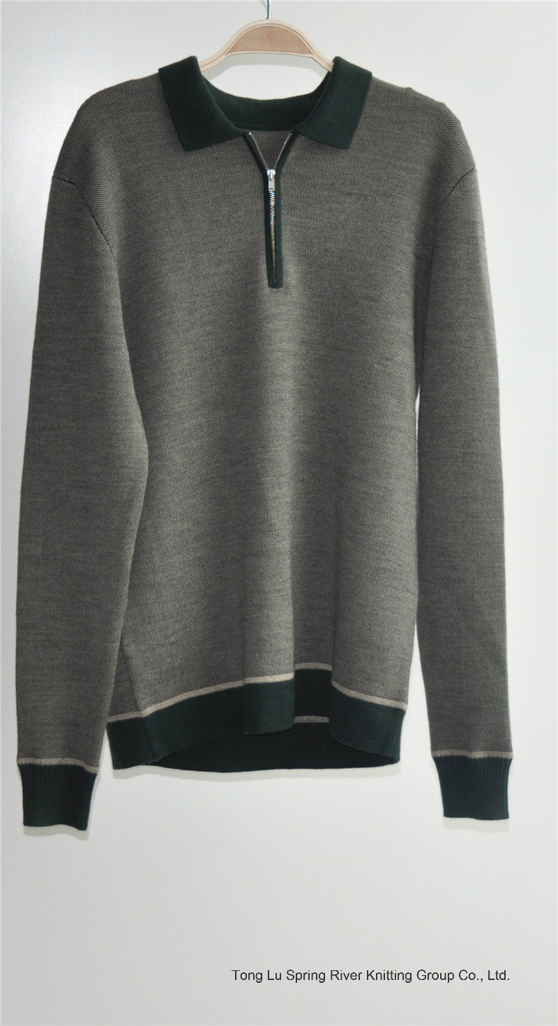 100% Wool Long Sleeve Pullover Man Sweater