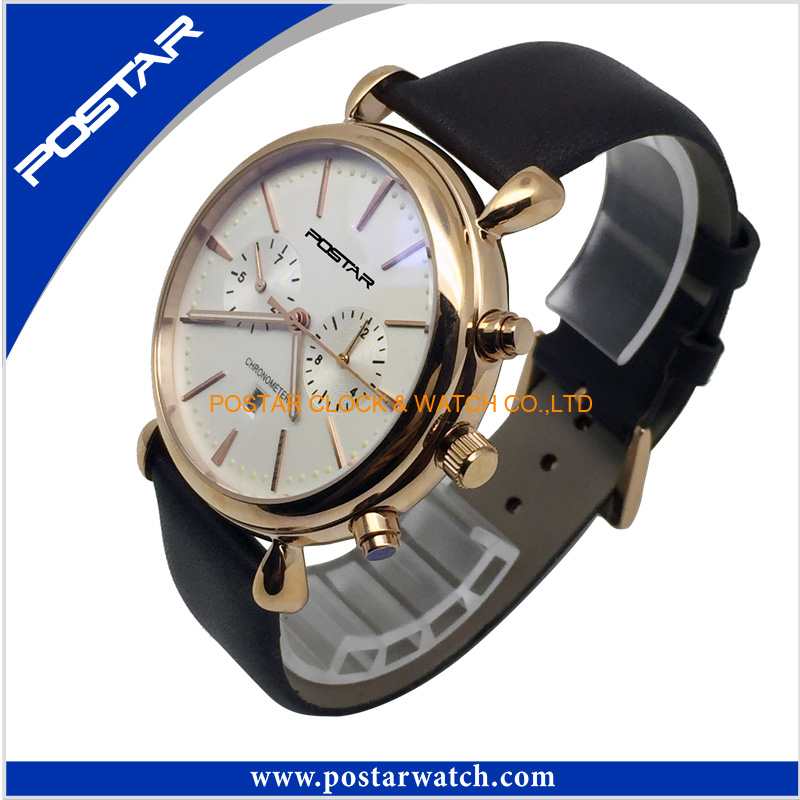 Ap Style New Top Quality Selling Men Stainless Steel Quartz Leather Watch