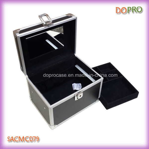 Colorful Small Designer Makeup Box with Mirror and Key (SACMC079)