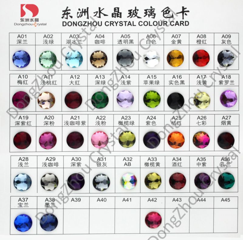 Sapphire Round Flat Back Glass Stones for Jewelry Accessories